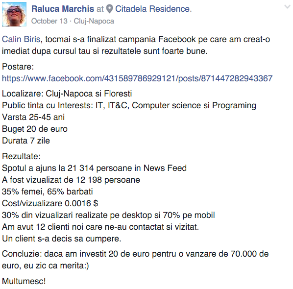 Testimonial Raluca Marchis