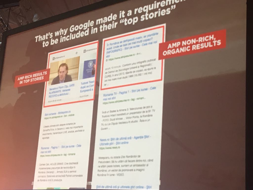 Google AMP in rezultate